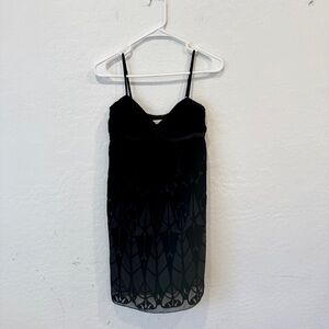 Y2K Studio M Dress Women’s Medium Babydoll Black Velvet Burnout Vintage Cocktail